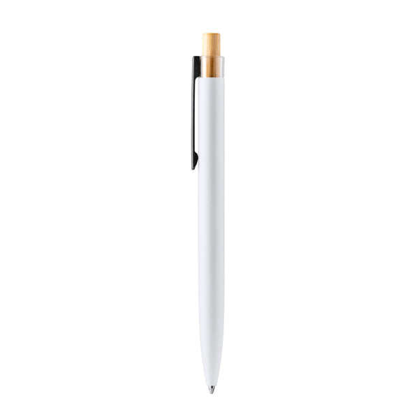 Exclusive pen with bamboo button and recycled aluminum barrel with elegant matte finish