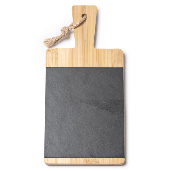 A tábua de cortar bambu e ardósia é uma ferramenta versátil e funcional para a cozinha