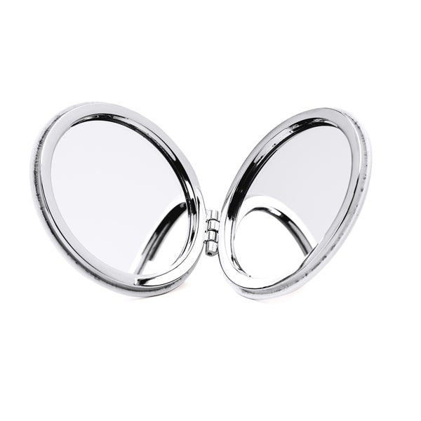 Prático espelho de bolso dobrável de dupla face (espelho de aumento 1x/2x)
