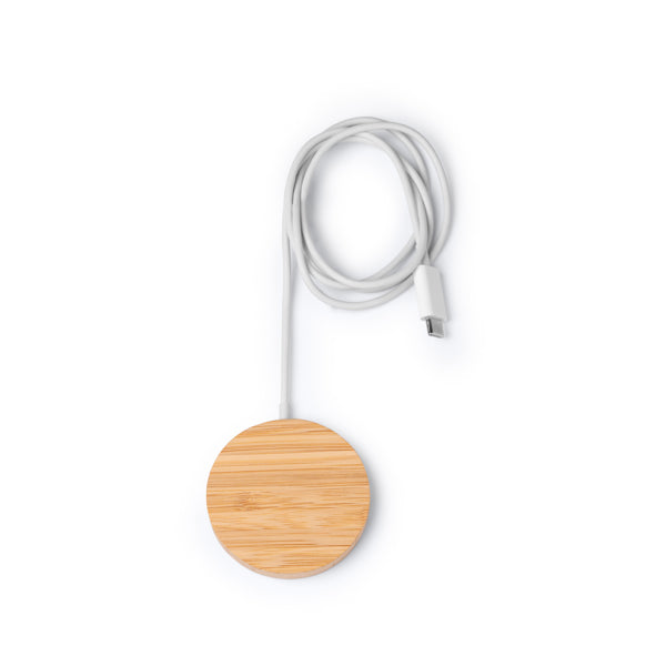Wireless charger with bamboo main structure and magnetic function