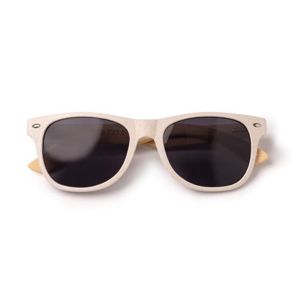 Sunglasses with wheat fiber frames and bamboo temples