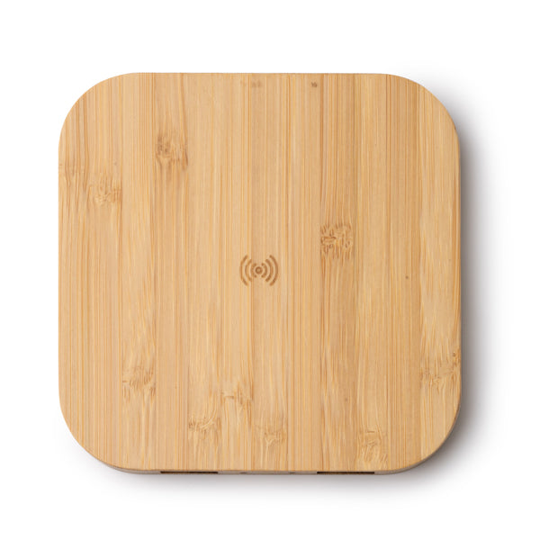 Carregador sem fio com corpo de bambu