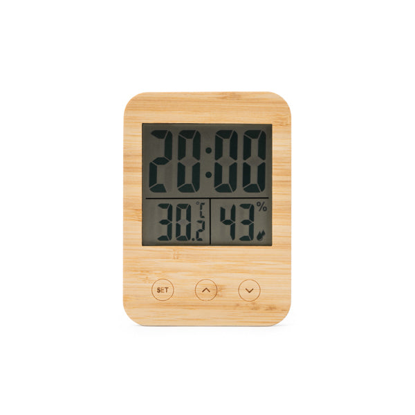 Estação meteorológica com revestimento frontal em bambu