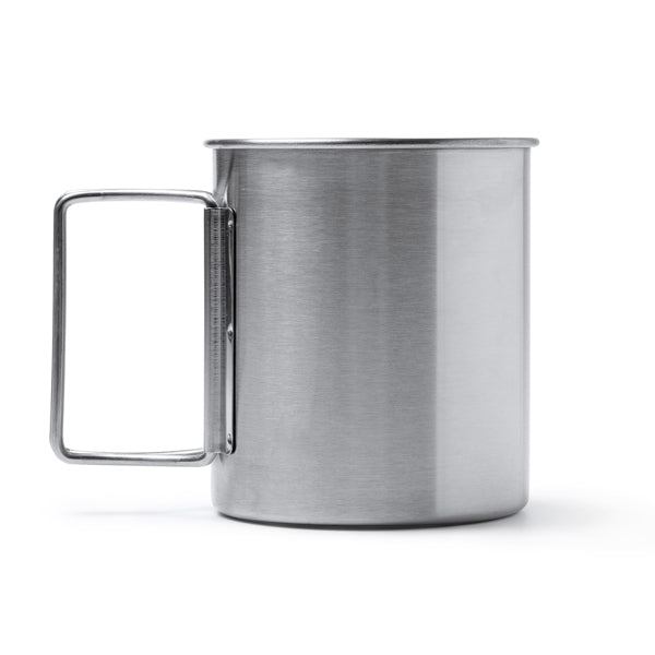 Caneca em aço inox 304 com alças dobráveis