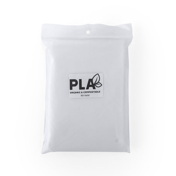 Poncho de chuva transparente compostável