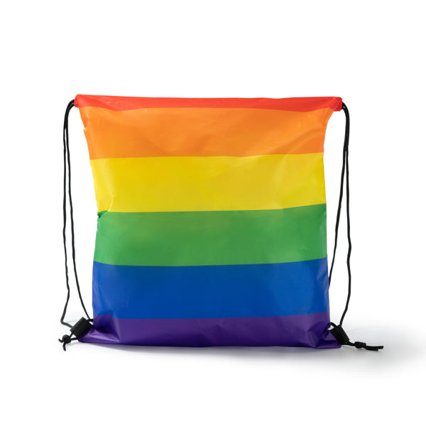Multicoloured drawstring bag in 210D polyester