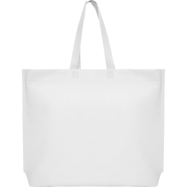 Saco de tecido não tecido selado termicamente com reforço hexagonal na base e alça longa na cor correspondente