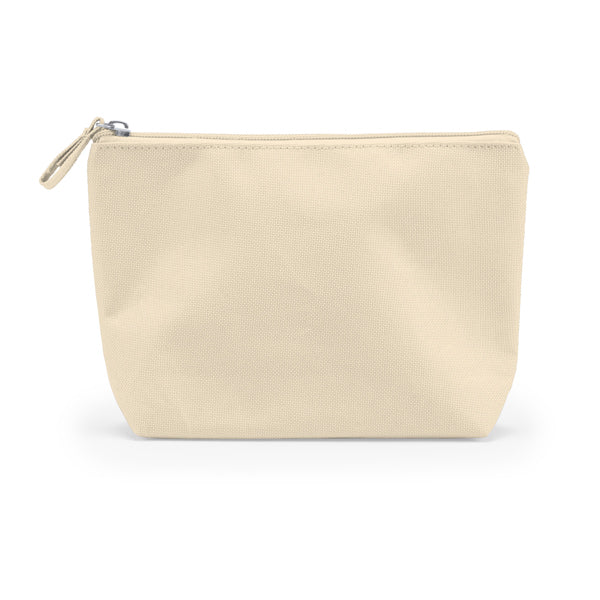 Nécessaire em poliéster 600D com fecho e puxador na cor correspondente