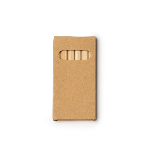 Conjunto de 6 lápis de madeira em caixa de cartão reciclado