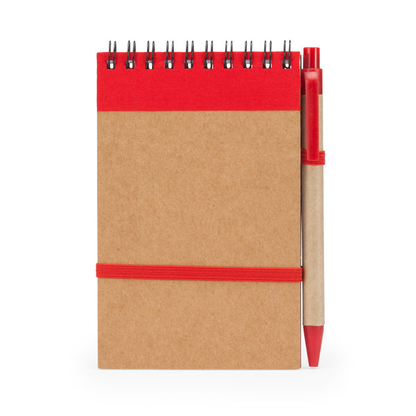 Caderno de anel espiral com capa dura de papelão reciclado