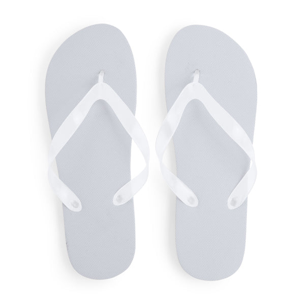 Beach flip flops with comfortable PE sole and matching straps