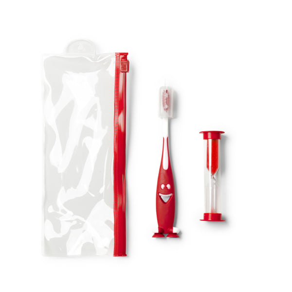 Toothbrush set with sand clock