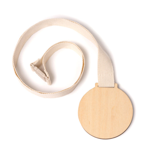 Medalha de bambu com alça de algodão