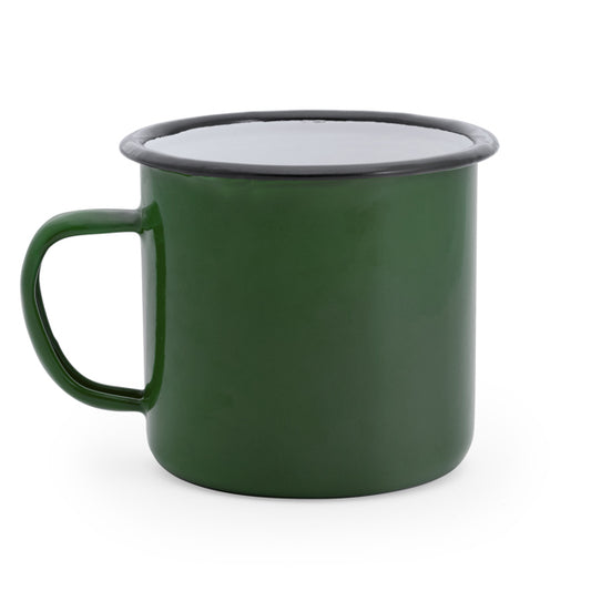 Caneca metálica com capacidade de 380ml
