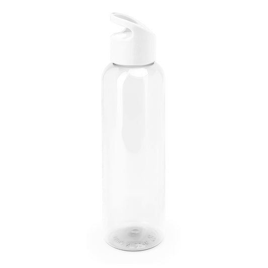Translucent colored tritan bottle with matching cap and integrated carrying handle